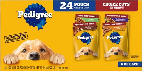Vista 12 de Pedigree Choice Cuts - Bolsa de comida húmeda para perros, favoritos de carne de res, 3.5 onzas, 30