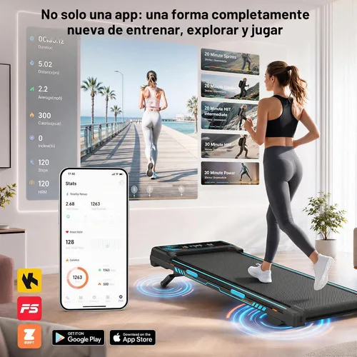 Vista 3 de Cinta de correr para debajo del escritorio con 15% de inclinación automática, almohadilla de marcha con motor sin escobillas de 3.5 HP, caminadora