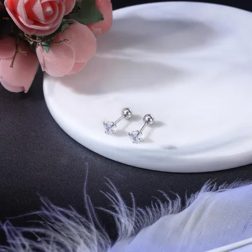 Vista 5 de AoedeJ Parte trasera de aretes de acero inoxidable con cierre de bola, reemplazos de parte trasera de aretes, parte trasera de aretes con tuerca
