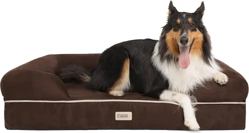Vista 14 de Friends Forever - Cama ortopédica para perros medianos, cama de espuma viscoelástica impermeable para perros M con funda extraíble y lavable, gris