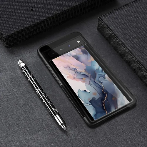 Vista 1700 de Compatible con Google Pixel 4A 5G Mobile Case Creative Acrylic Panel trasero Silicona Protección Grip especialmente diseñado para Google Pixel 4A 5G