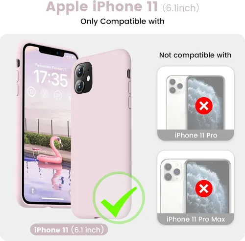 Vista 6 de Funda compatible con iPhone 11, protección de cuerpo completo de silicona, a prueba de golpes, con forro de microfibra ultra delgada, suave