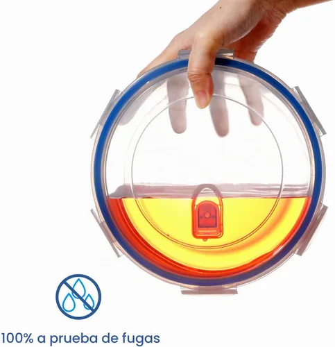Vista 3 de NUTRIUPS Recipientes de vidrio para preparación de comidas de 54OZ/54.1 fl oz con tapas, contenedores de almacenamiento de alimentos, recipiente