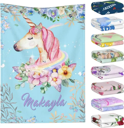 Vista 35 de Manta personalizada con nombre para niños y adultos, mantas personalizadas para niñas y niños, manta de franela personalizada con nombre