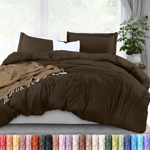 Vista 37 de Utopia Bedding Juego de funda de edredón tamaño individual - 2 piezas con cierre de cremallera - 1 funda de edredón 68X90 pulgadas y 1 funda de Beige