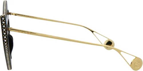 Vista 3 de Gucci Gafas de sol unisex de ojo de gato negro dorado y marrón GG0430S-30006314-002