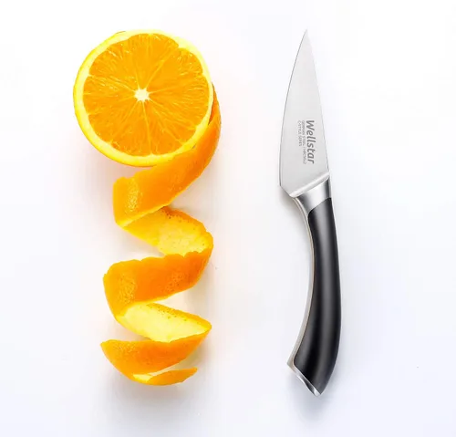 Vista 6 de WELLSTAR Cuchillo de pelar, cuchillo de pelar frutas de borde fino de 3.5 pulgadas con hoja forjada de acero inoxidable alemán súper afilada y mango