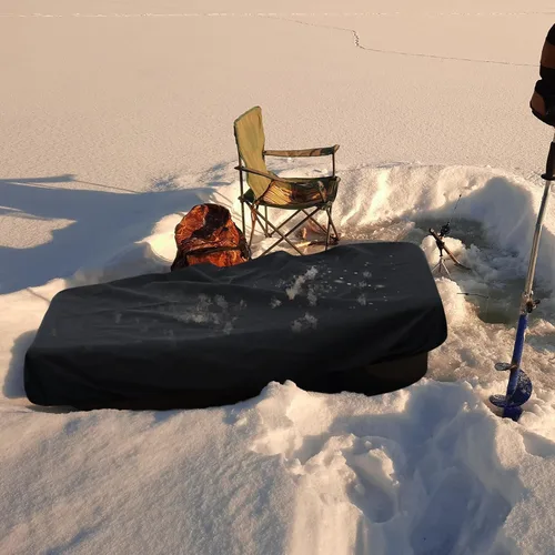 Vista 5 de Cubierta de viaje para pesca en hielo, cubierta de trineo 600d, impermeable, protector de almacenamiento de viaje para actividades al aire libre