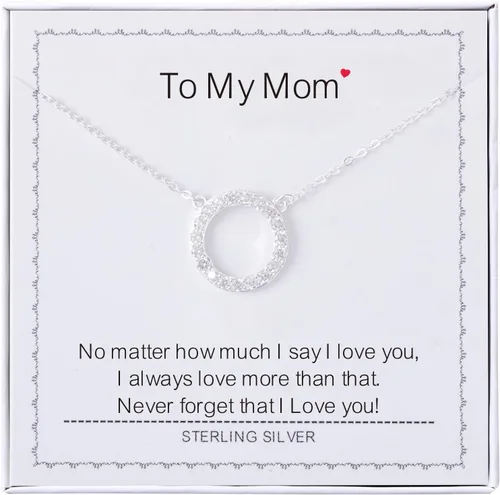 Vista 21 de Collar para mujeres y niñas, collar de círculos de plata de ley, collar de fuerza de coraje, guerreros, ideas de regalos