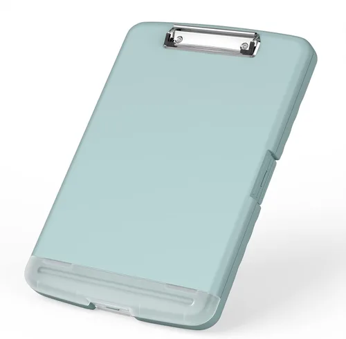 Vista 13 de Rimilak Portapapeles de plástico con almacenamiento, portafolio de enfermería de alta capacidad 8.5 x 11 con soporte para bolígrafo, tamaño 14.2 x