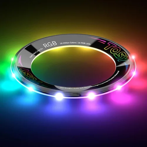 Vista 2 de TOSY Anillo Volador - 36 LED RGB multicolor, súper brillante, modo de pérdida, encendido automático, regalo de relleno de calceta de Navidad