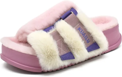 Vista 16 de KuaiLu Pantuflas ortopédicas para mujer con soporte de arco, sandalias acolchadas suaves para mujer, sandalias de moda con punta abierta, de piel