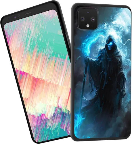 Vista 36 de Funda delgada para Google Pixel 4 XL, funda delgada de silicona de TPU suave a prueba de golpes para Google Pixel 4 XL, gato negro luna estrellada