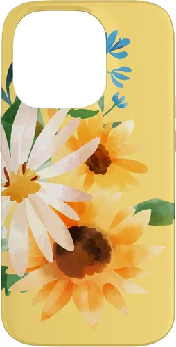 Vista 17 de iPhone 16 Yellow Sunflower Vintage Flower Petals Case