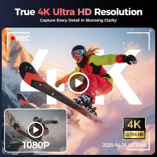 Vista 2 de Cámara digital 4K rosa para niñas adolescentes: cámara de videoblogs de 64 megapíxeles con pantalla giratoria - zoom 16X - cámara compacta linda