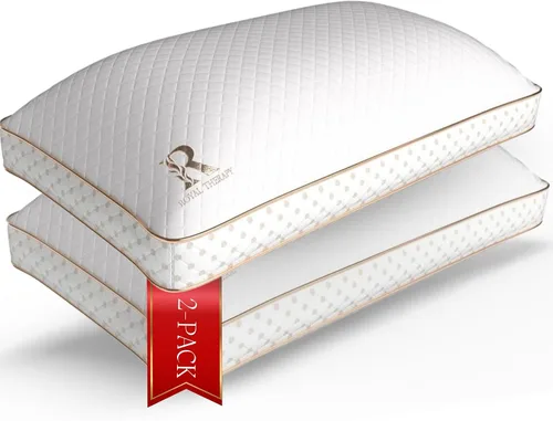 Vista 11 de Royal Therapy - Almohada de espuma viscoelástica Queen, almohada de espuma triturada ajustable sin olor para el alivio del dolor de cuello