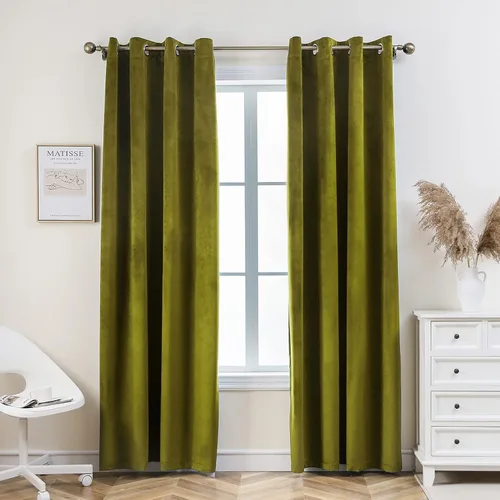 Vista 18 de Pleasant Boulevard - Cortinas de terciopelo para decoración interior de habitaciones y ventanas grandes, elegantes, estilo con ojales, 2 paneles