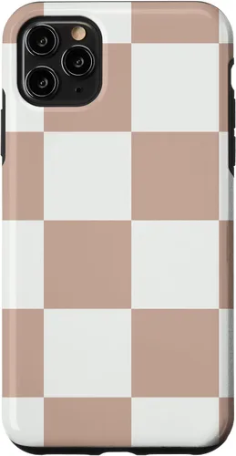 Vista 13 de Brown and White Classic Checkered Big Checkerboard Case for iPhone 17