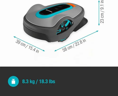 Vista 3 de GARDENA 15101-20 SILENO Life - Cortacésped robótico automático, con aplicación Bluetooth y cable delimitador, uno de los más silenciosos de su