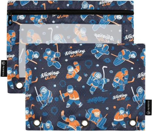 Vista 22 de SHJI Bolsas para carpetas, bolsa de lápices de mármol rosa y azul para carpeta de 3 anillas, paquete de 2 bolsas transparentes con cremallera