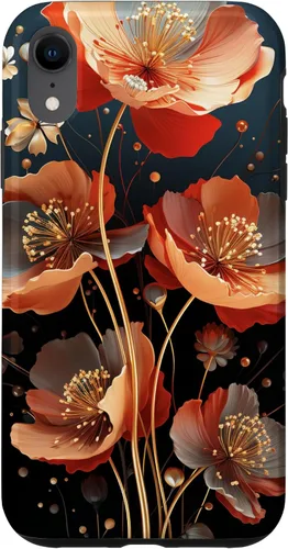 Vista 24 de Red Poppies Flowers In A Field Case for iPhone 16