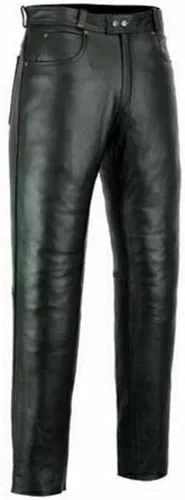 Vista 2 de Pantalón de avión casual clásico de cuero de vaca 100% real para hombre