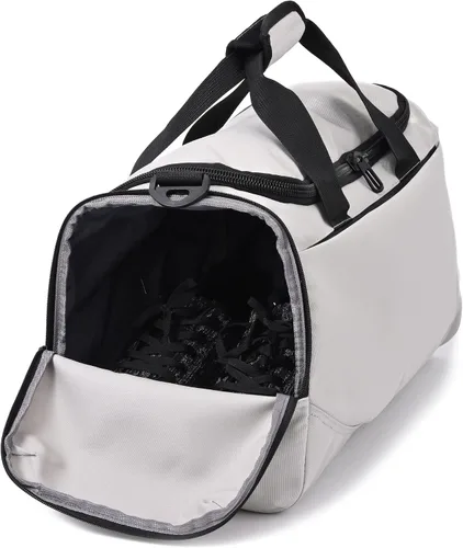 Vista 3 de MKPCW Bolsa deportiva para gimnasio con bolsillo húmedo y compartimento para zapatos bolsa de viaje para hombres y mujeres gris negro