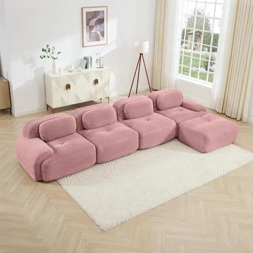 Vista 11 de Sofá sin hueso de 82 pulgadas, cómodo sofá cama de dos plazas, sofá comprimido con asiento profundo, sofá nube de pana para sala de estar