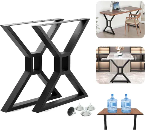 Vista 8 de Patas de mesa auxiliar de 16 pulgadas de alto, patas de banco de metal modernas, base de mesa auxiliar industrial triangular resistente, bases