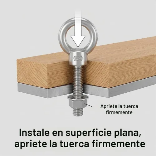 Vista 4 de QWORK Cáncamos roscados, paquete de 5, 3/4" x 4" tornillos de acero inoxidable de grado marino para hombro