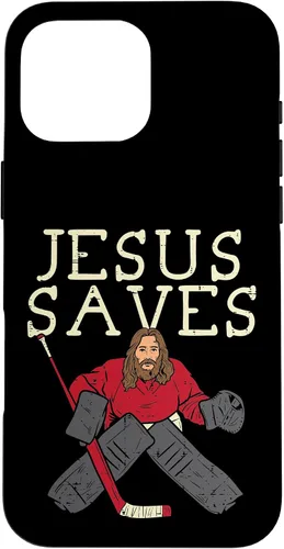 Vista 19 de Jesus Save Ice Hockey Goalie Religious Christian Goaltender Case for iPhone 17