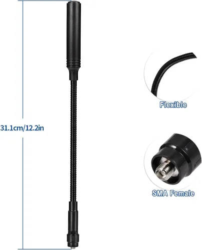 Vista 2 de Bingfu Antena de radio de jamón de alta ganancia VHF UHF 136-174mhz 400-520mhz amateur Walkie Talkie CS Antenas tácticas de cuello de cisne