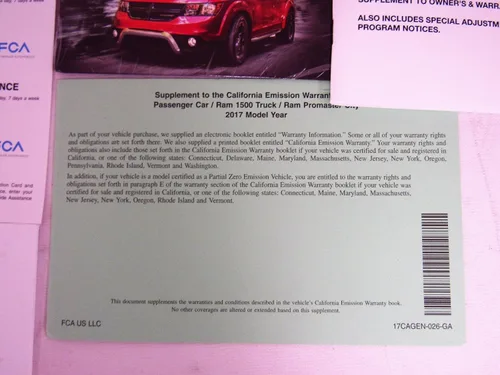 Vista 8 de 2017 Dodge Journey Owners Manual Tapa blanda – 1 Enero 2017