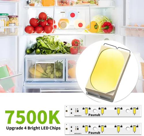 Vista 2 de Tablero de luz LED WR55X26671 actualizado para refrigeradores GE Freezer Reemplazar PS11767930 AP6035586 4468532 EAP11767930, impermeable, 2