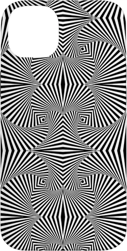 Vista 14 de Funda de arte óptico abstracto hipnotizante con diseño retorcido para iPhone 13