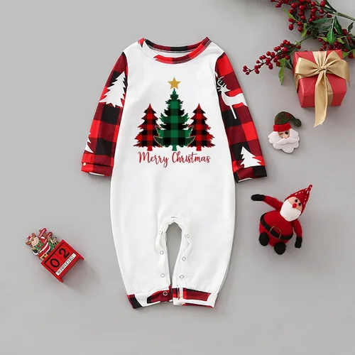 Vista 6 de Kainawee Pijamas de Navidad para la familia 2023 a juego, juego de 2 piezas de manga larga para festival, fiesta, pijamas