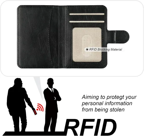 Vista 5 de Bocasal Funda tipo cartera para iPhone 13 Pro Max compatible con MagSafe magnético RFID bloqueo desmontable de piel sintética de alta calidad