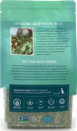 Vista 4 de Lotus Foods Arroz orgánico perlado de jade, 15 onzas (el embalaje puede variar)