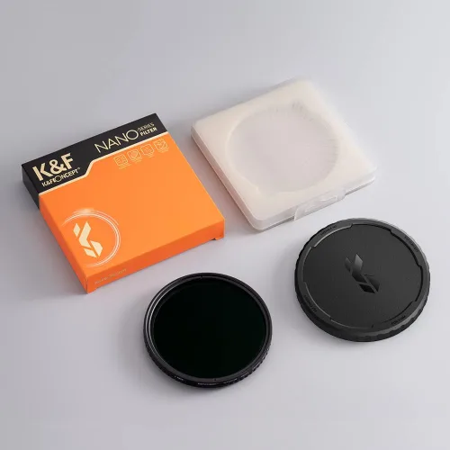 Vista 8 de K&F CONCEPT Kit de filtro de lente y tapa de filtro variable ND2-32 de 2.835 in (2 piezas) Filtro de lente de densidad neutra ajustable con tapa