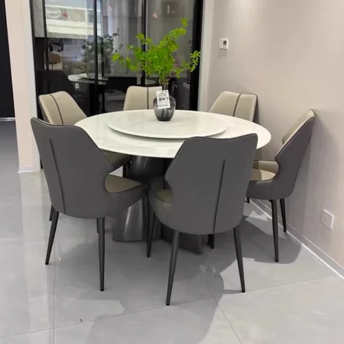 Vista 9 de YVYKFZD Juego de sillas de comedor de cuero, sillas de comedor con patas de metal, sillas de cocina tapizadas, silla minimalista sin brazos