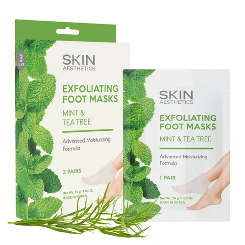 Vista 8 de Skin Aesthetics Mascarillas para pies de lavanda y menta, reparan y suavizan los pies agrietados, hidratantes y exfoliantes, cuidado de la piel