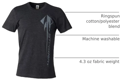 Vista 2 de Camiseta C7 Corvette Stingray Vertical: Negro Jaspeado