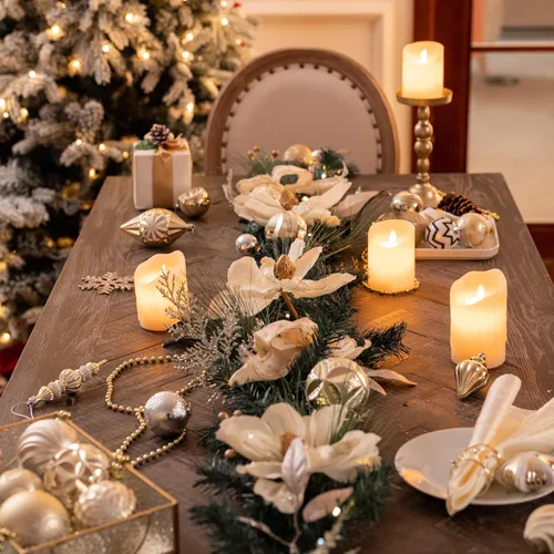 Vista 4 de Valery Madelyn Guirnalda de Navidad preiluminada de 6 pies (1.8 m) con luces para repisa, guirnalda de Navidad iluminada para exteriores con bolas