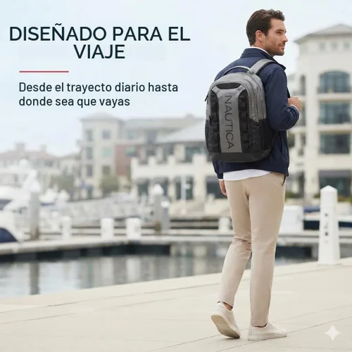 Vista 7 de Nautica Mochila Almirante Gris/Negro