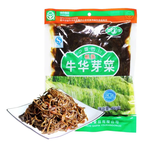 Vista 8 de Bailinhou SuiMi yacai sichuan conservado verduras 2.2lb (1000g), tallo de mostaza vegetal seco, fermentación de Laotan, de szechuan, China