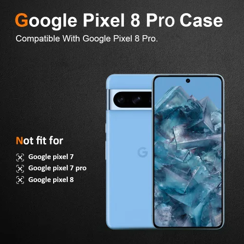 Vista 6 de Funda para Google Pixel 8 Pro, ultra delgada y delgada, flexible y transparente de TPU para Google Pixel 8 Pro, funda protectora de silicona suave