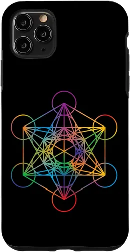 Vista 13 de iPhone 16 Geometría Sagrada Metatrón Cubo Chakra con Funda Geométrica