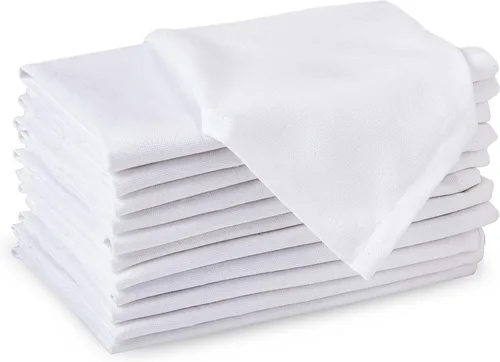 Vista 33 de Encasa XO Juego de 12 servilletas de tela de cóctel Servilletas de mesa de algodón puro Tamaño (9 x 9 pulgadas) B gris sólido Lavable a