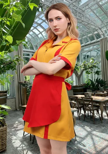 Vista 7 de DAZCOS Disfraz de camarera para mujer, talla estadounidense, uniforme amarillo, fiesta, Halloween, Navidad, cosplay