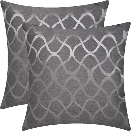 Vista 12 de CaliTime Juego de 2 fundas de almohada modernas, brillantes y opacos, con forma de onda, geométricas abstractas, para sofá, cama, sofá, decoración